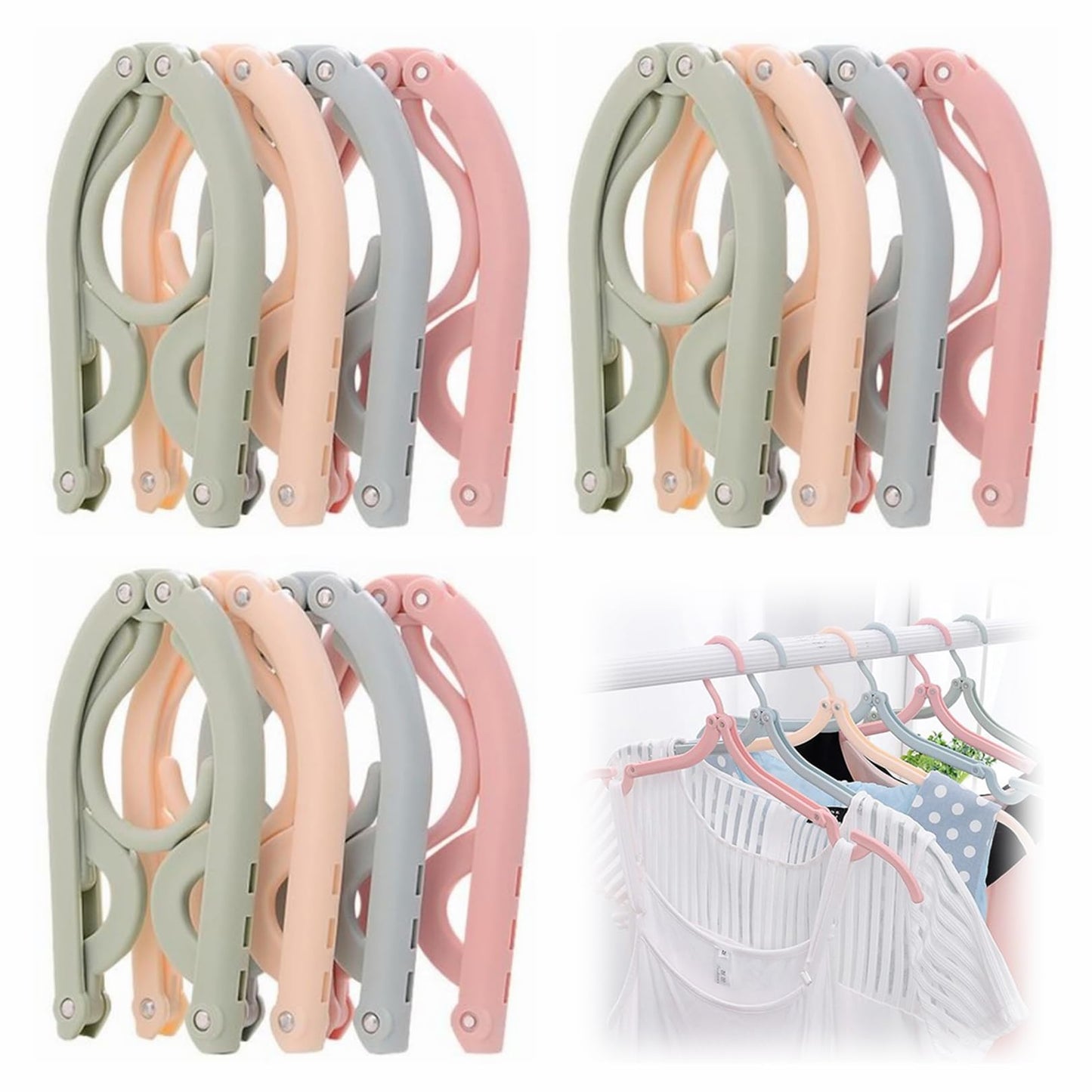 12pcs Folding Clothes Hangers, LOMYLM Travel Hangers Foldable