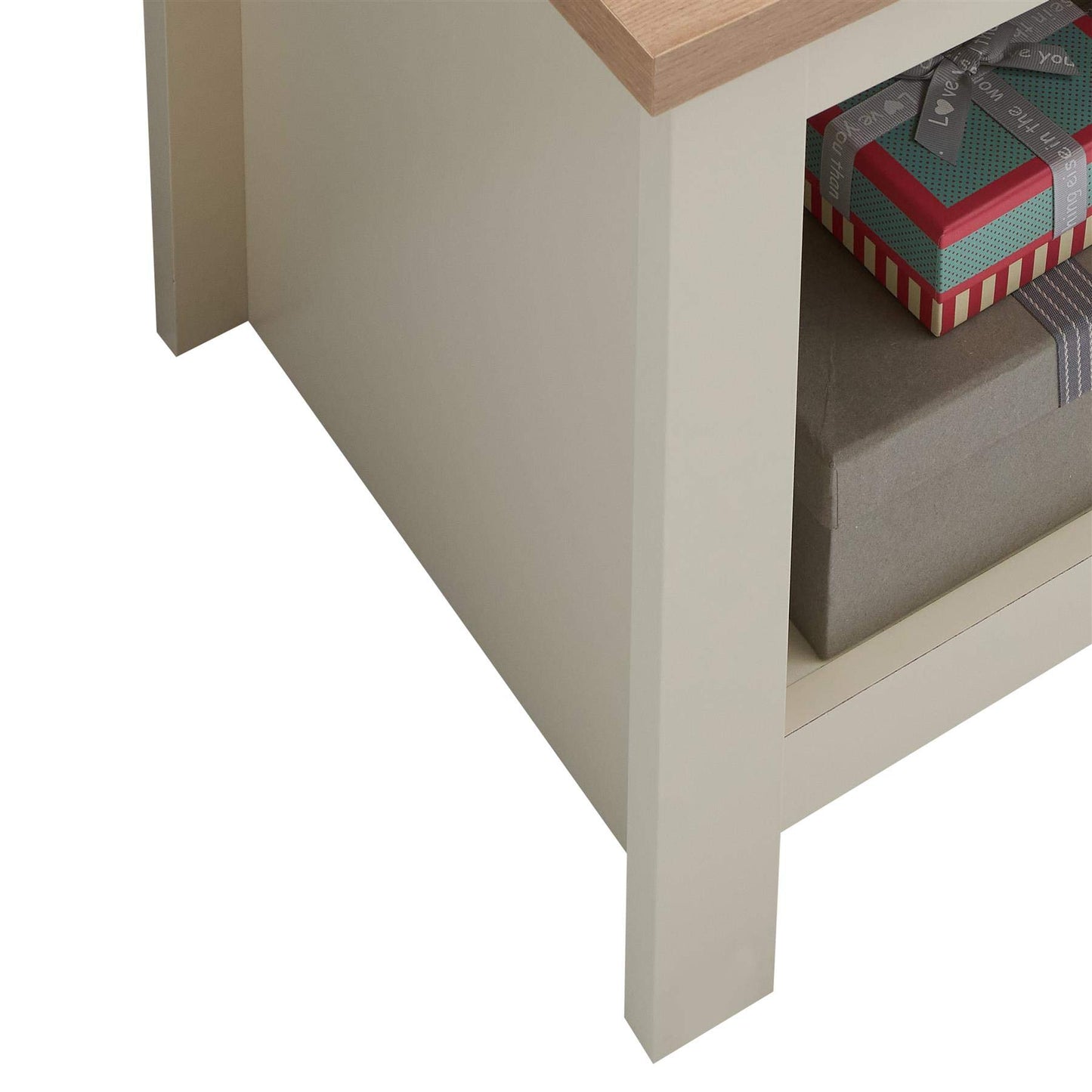 Timber Art Design UK Lisbon Bedside Lamp Table Cabinet Storage Unit Nightstand Table Modern Furniture for Living Room, Bedroom, Hallway, Cream