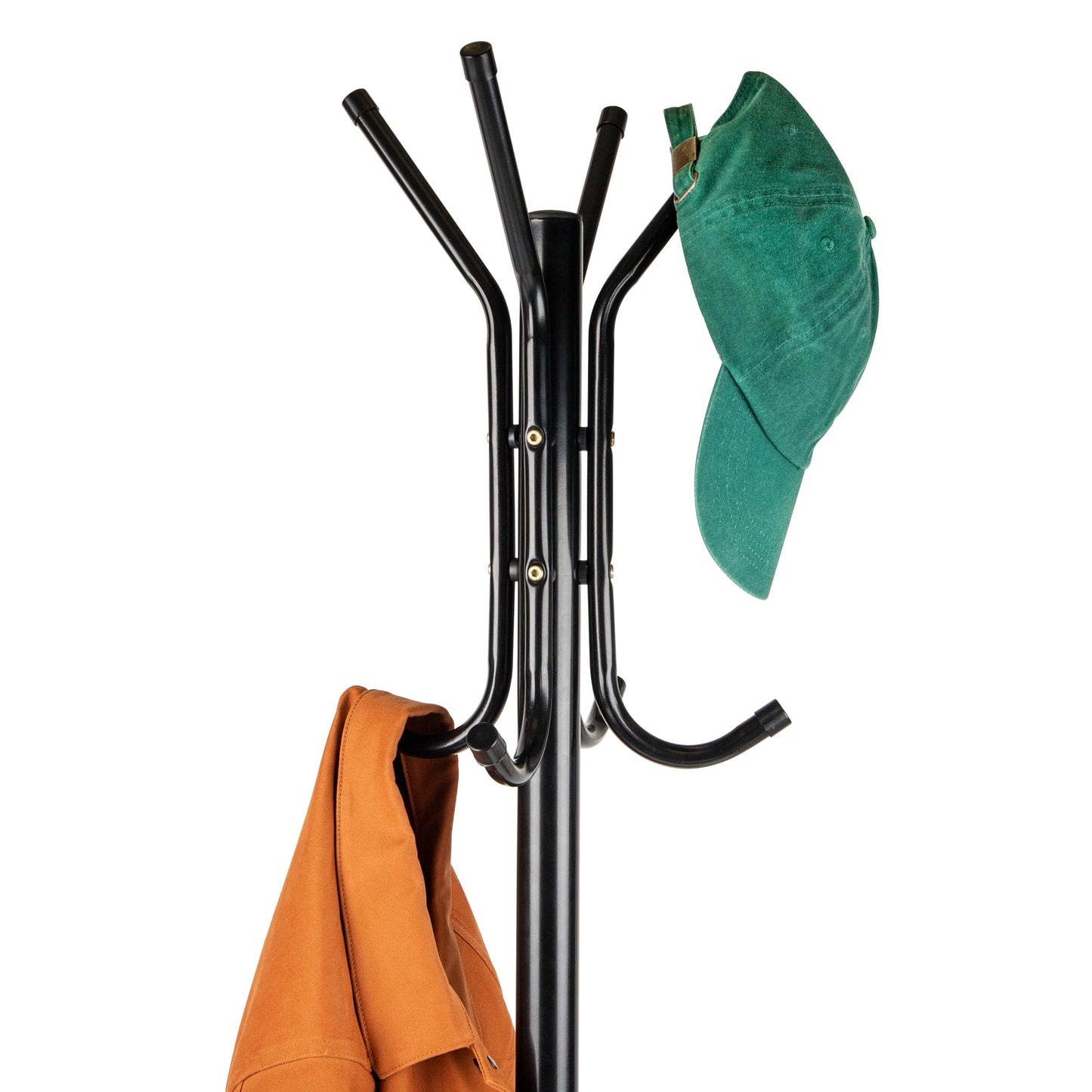 Mind Reader COATRACK11 Standing Metal Coat Rack Hat Hanger 11 Hook for Jacket, Purse, Scarf, Umbrella Tree Stand, Black, 9 UK