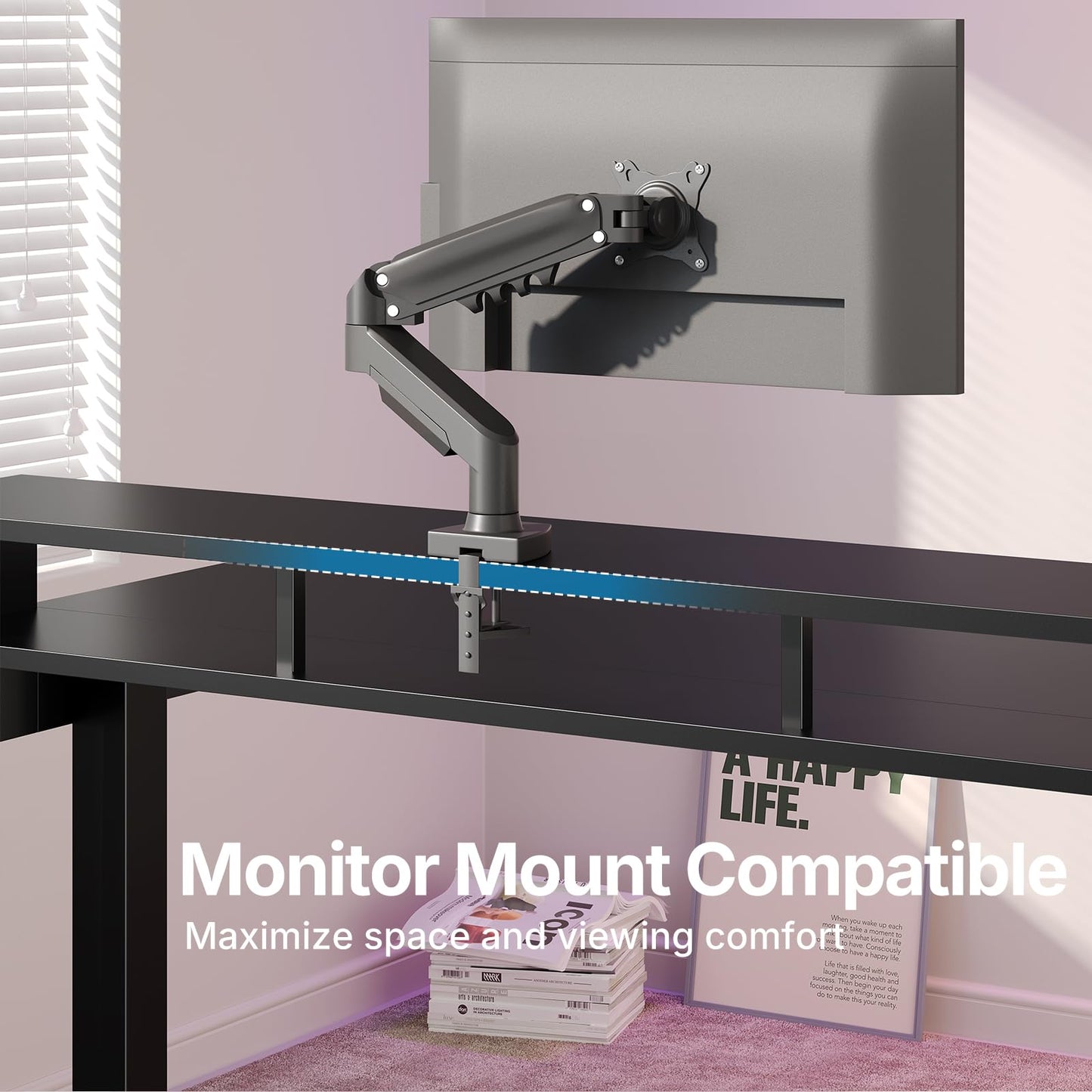 HUANUO 140 x 66cm Standing Desk with Drawers & 64cm Large Keyboard Tray, Electric Standing Desk with 4 Memory Height Settings for Home Office