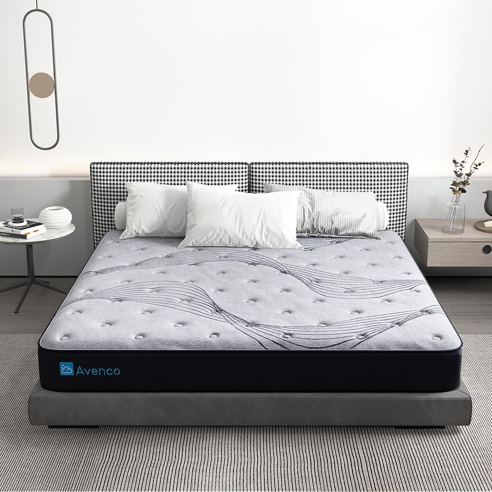 Avenco 8.5 Inch Single Mattress 3FT 9-Zone Pocket Sprung Mattress with High Elasticity Foam，CertiPUR-US Certified, Bed Mattress-in-Box，90*190*22cm