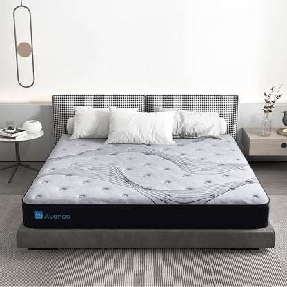 Avenco 8.5 Inch Single Mattress 3FT 9-Zone Pocket Sprung Mattress with High Elasticity Foam，CertiPUR-US Certified, Bed Mattress-in-Box，90*190*22cm