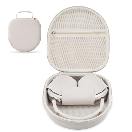 Case for Apple Airpods Max Headphones, Travel Portable Headphone Hard Case Cover Bag, Mesh Pouch with Zipper for Charger and Accessories (Starlight)