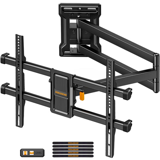 Perlegear Long Reach 700 mm TV Wall Bracket with ?90? Swivel, Corner TV Bracket for 32-65? TVs up to 60 KG, Dual Tilt Adjustment, Max VESA 400x400mm,