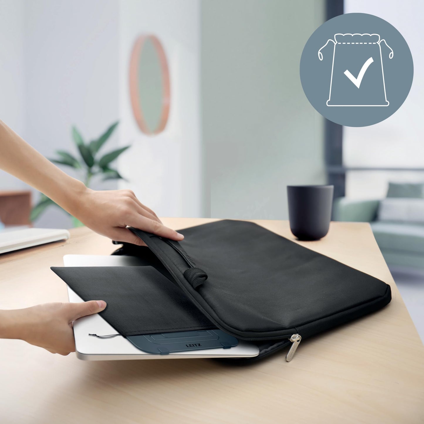 Leitz Aluminium Ultra-Flat Adjustable Laptop Stand, SlimLift Design, 5 Pre-Set Height & Angle Combinations, For 10'' - 17'' Laptops/Tablets