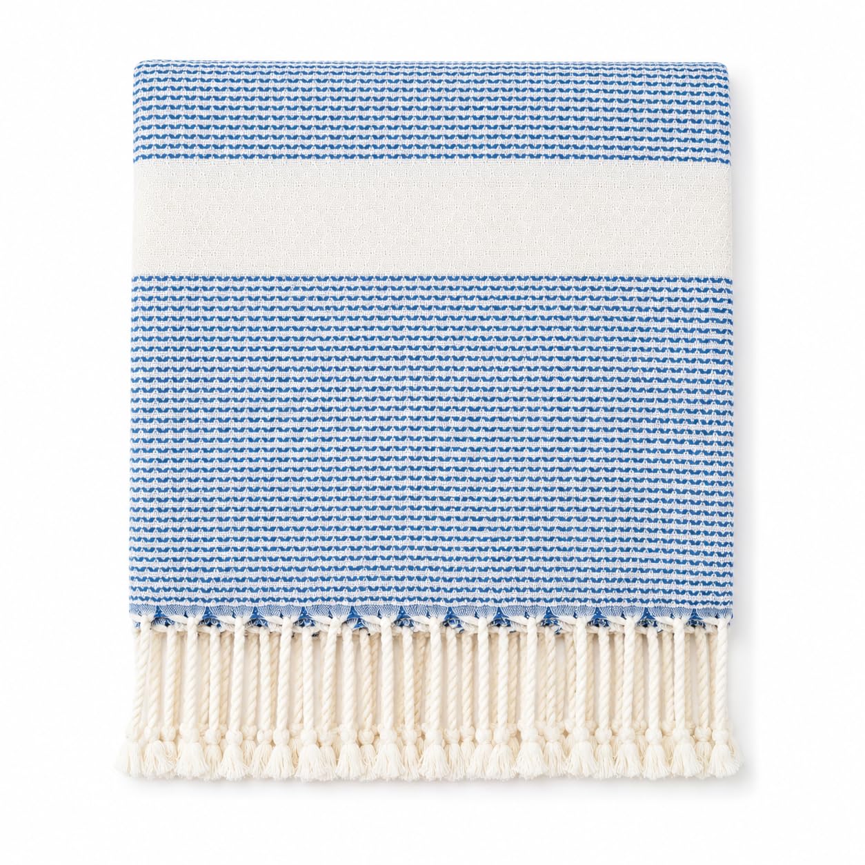 Babila Turkish Hammam Peshtemal Towel | Lightweight & Quick-Drying & Absorbent | Turkish Travel, Spa & Beach Towel | Soft, Compact & Versatile | Blue