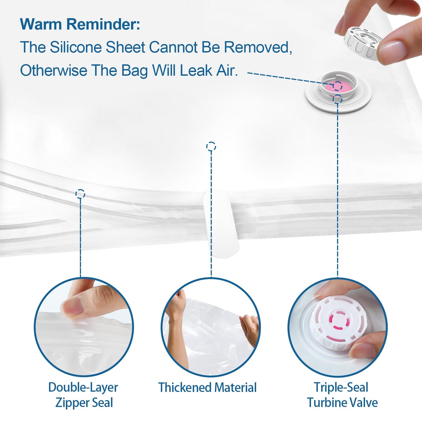 LKV Vacuum Storage Bags with Electric Pump for travel, Space Saver Bags