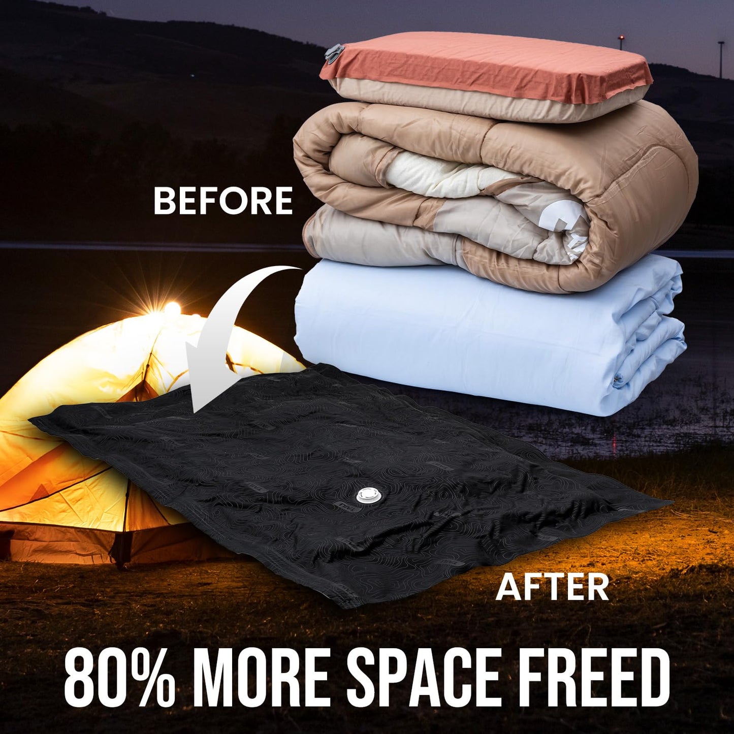 TAILI Vacuum Storage Bags Outdoor 3 Pack, Jumbo 100 x 74 CM, Tear-Proof