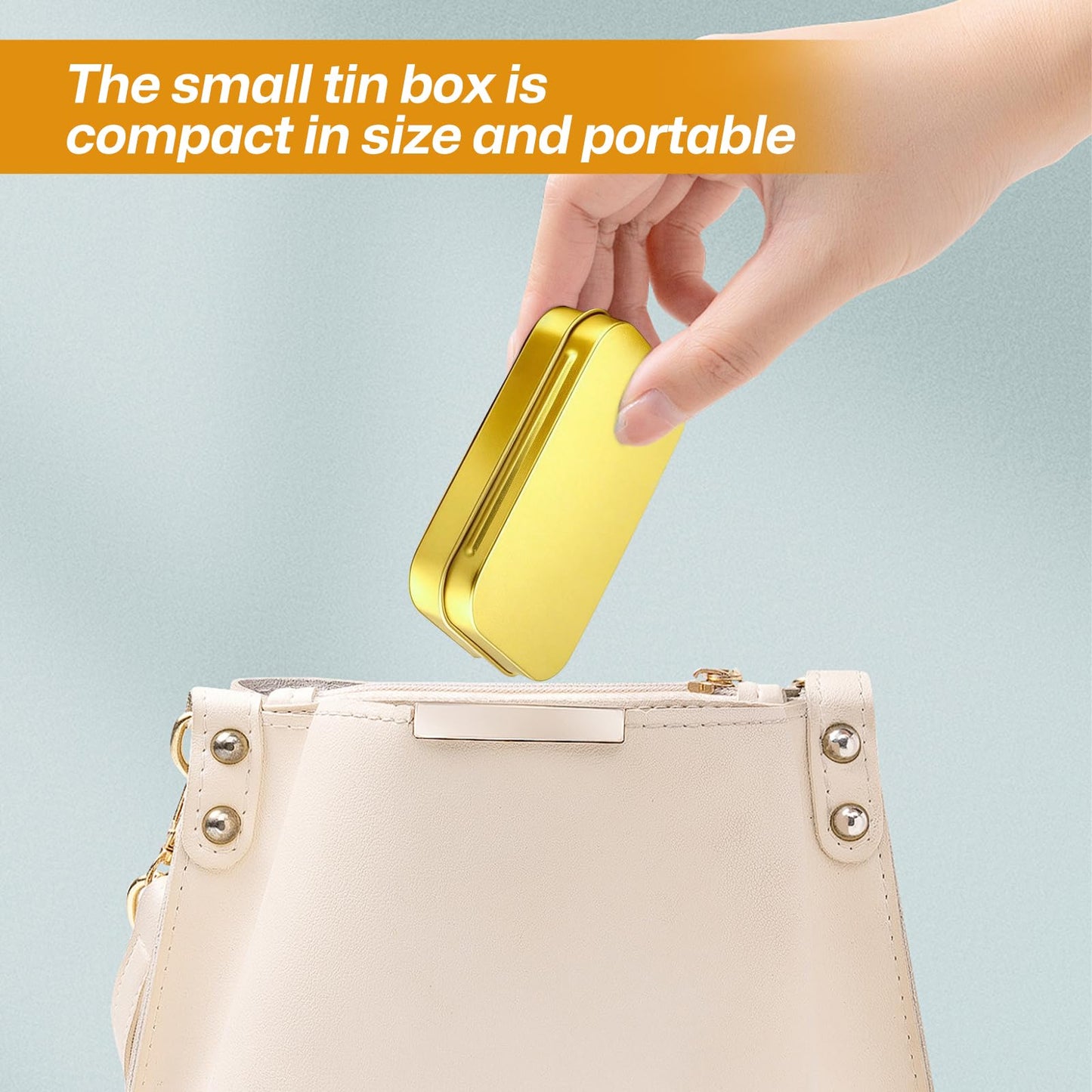 TFLPUO 8 PCS Small Tins with Lids, Mini Golden Metal Storage Tin Rectangular Hinged Tins Small Box Containers for DIY Gift Cards Candy Coin mini Items