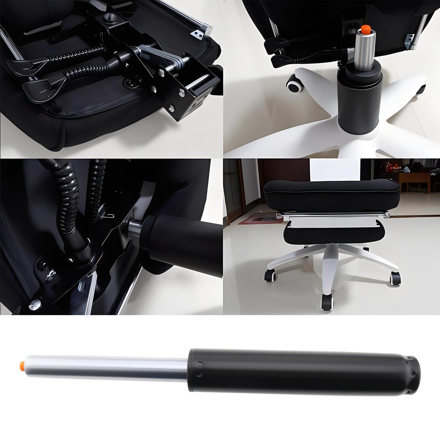 EMSea 1pc 9inche Office Chair Gas Lift Replacement,Long Stroke Shock Piston Heavy Duty for Most Office Chair,Total Length 310-455mm, Black