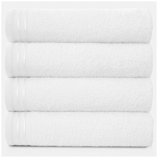 GC GAVENO CAVAILIA Large Towels Bath Sheet - Highly Absorbent Egyptian Cotton Towel Set - 4 Pack Extra Soft Large Bath Towel White - Quick Dry Bath
