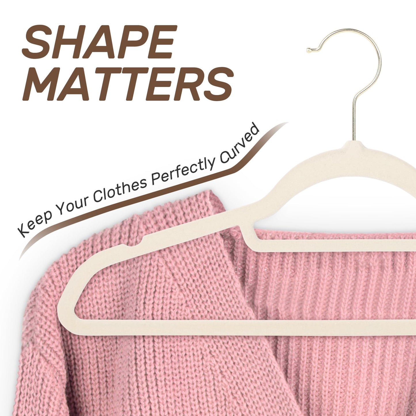 Sishynio Premium Velvet Hangers 30 Pack with Gold Hooks, Non-Slip, Space Saving Felt Clothes Hangers, Sturdy Slim Flocked Hanger for Dresses, Coats