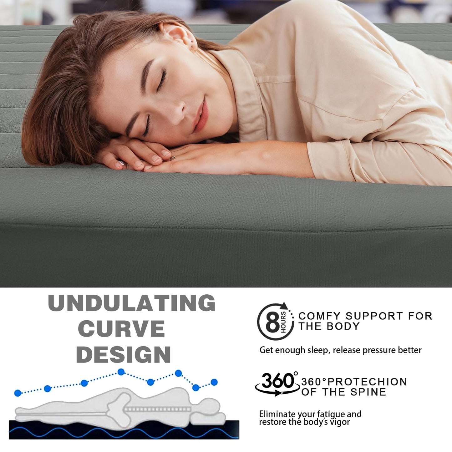MeMoreCool Roll Up Floor Mattress Small Single 190x75cm, Dark Gary