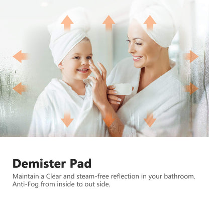 EMKE LED Small Bathroom Mirror 450x600mm, Wall Mounted Bathroom/Bedroom Vanity Mirror with LED Lights | Demister Pad, Easy Control Smart Mirror