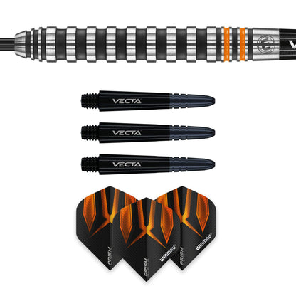 WINMAU Darts Fury 28g Tungsten Darts Set with Prism Flights & Vecta Shafts - Professional High-Performance for Precision, Accuracy, Durability &