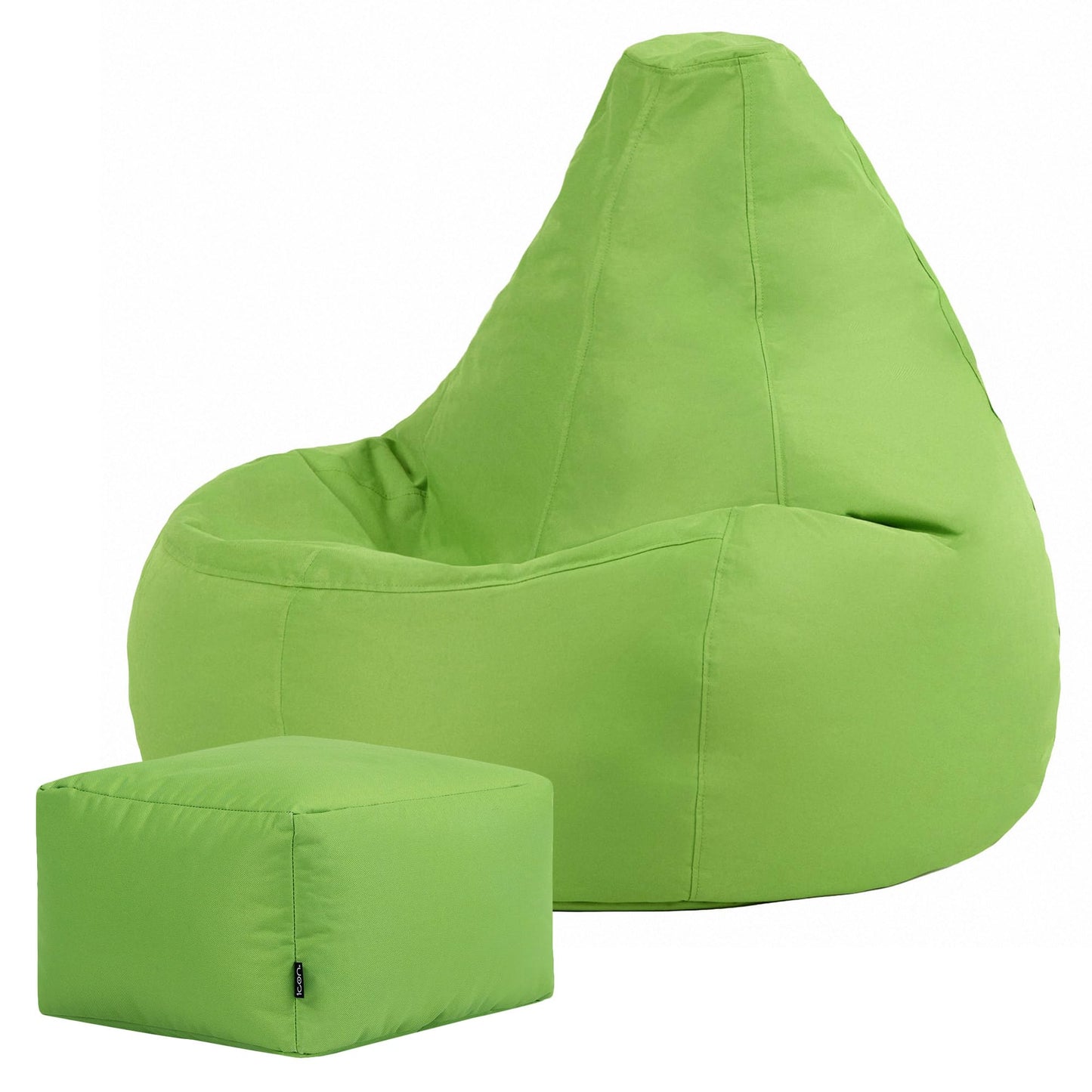 Bean Bag Bazaar Outdoor Bean Bag & Footstool with Filling Included, Green