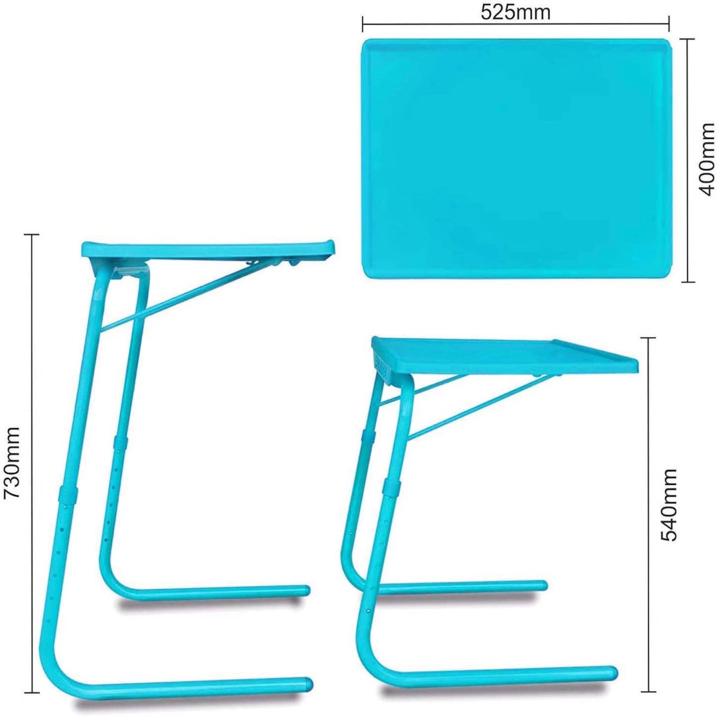 TABLE BUDDY Regular Folding Laptop Table 52.5 x 40 cm – Adjustable Height Bed Tray Desk for Sofa, Bed & Couch
