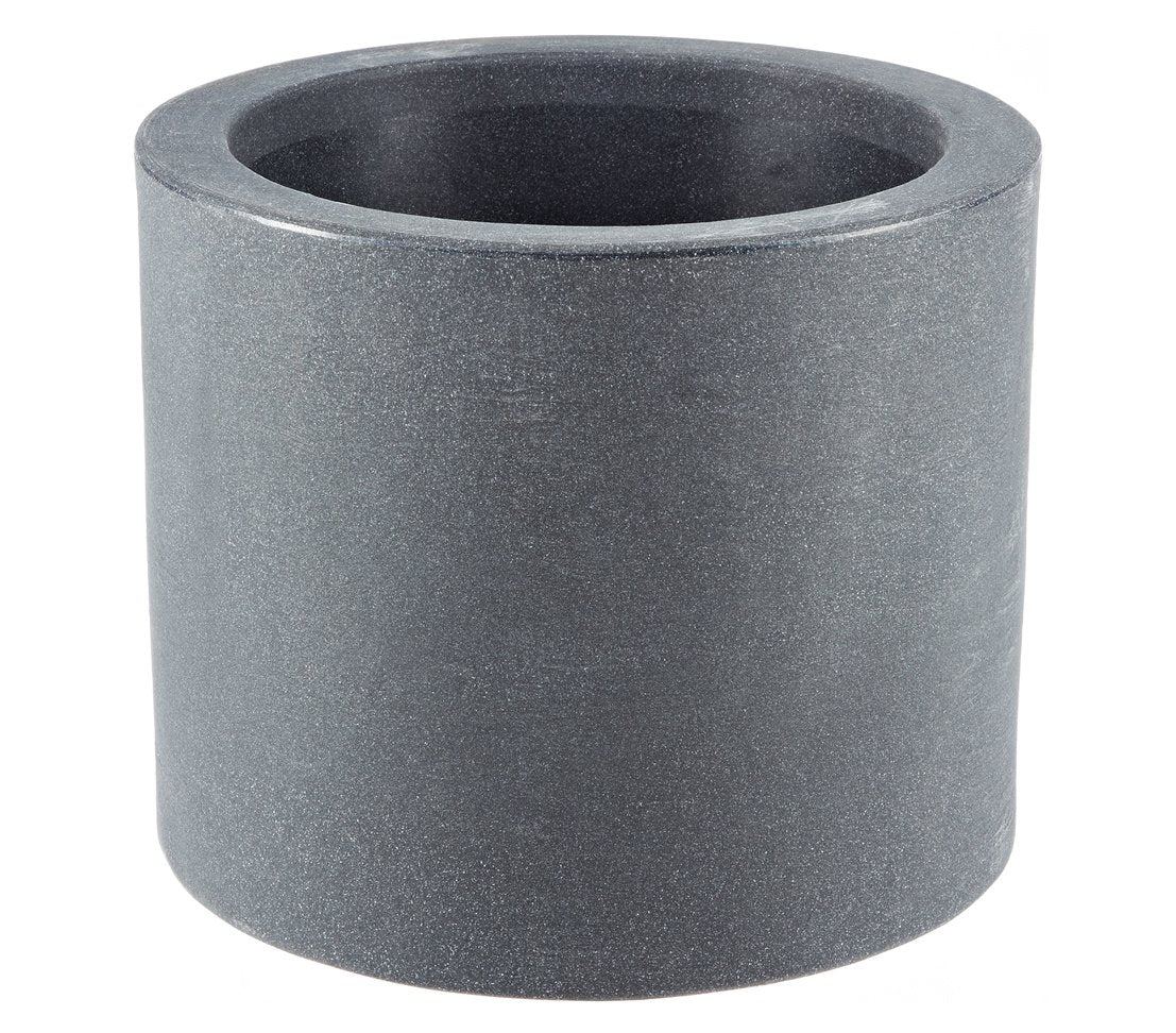 Dehner Cube Planters with Built-in Wheels, Diameter 40 cm, Plastic, Anthracite