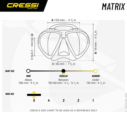 Cressi Adult Matrix Snorkelling Mask - Clear/Blue