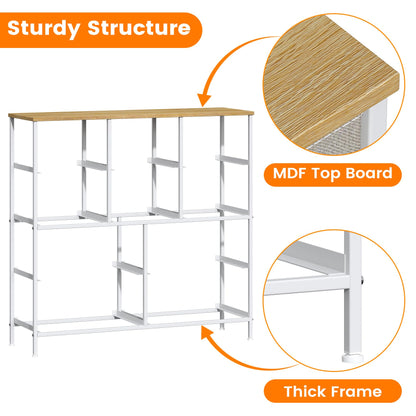 GoaHi Chest of Drawers, Large Dressers with Metal Frame and MDF Wooden Top Board, Adjustable Feet, Anti-Tip Safety