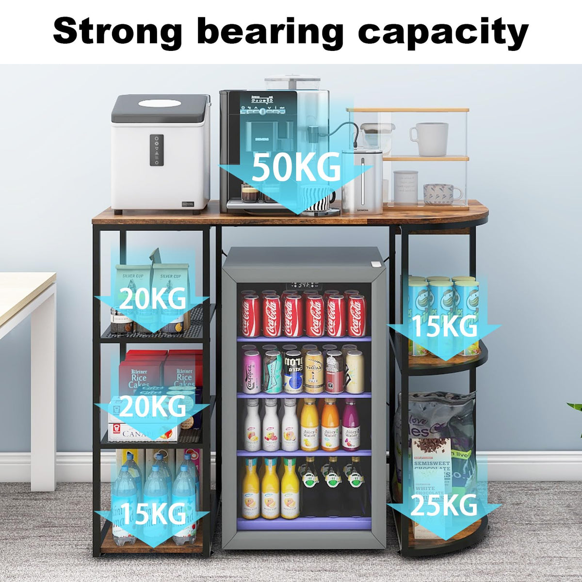 PUNCIA Mini Fridge Cabinet with Storage for Home Dorm Retro
