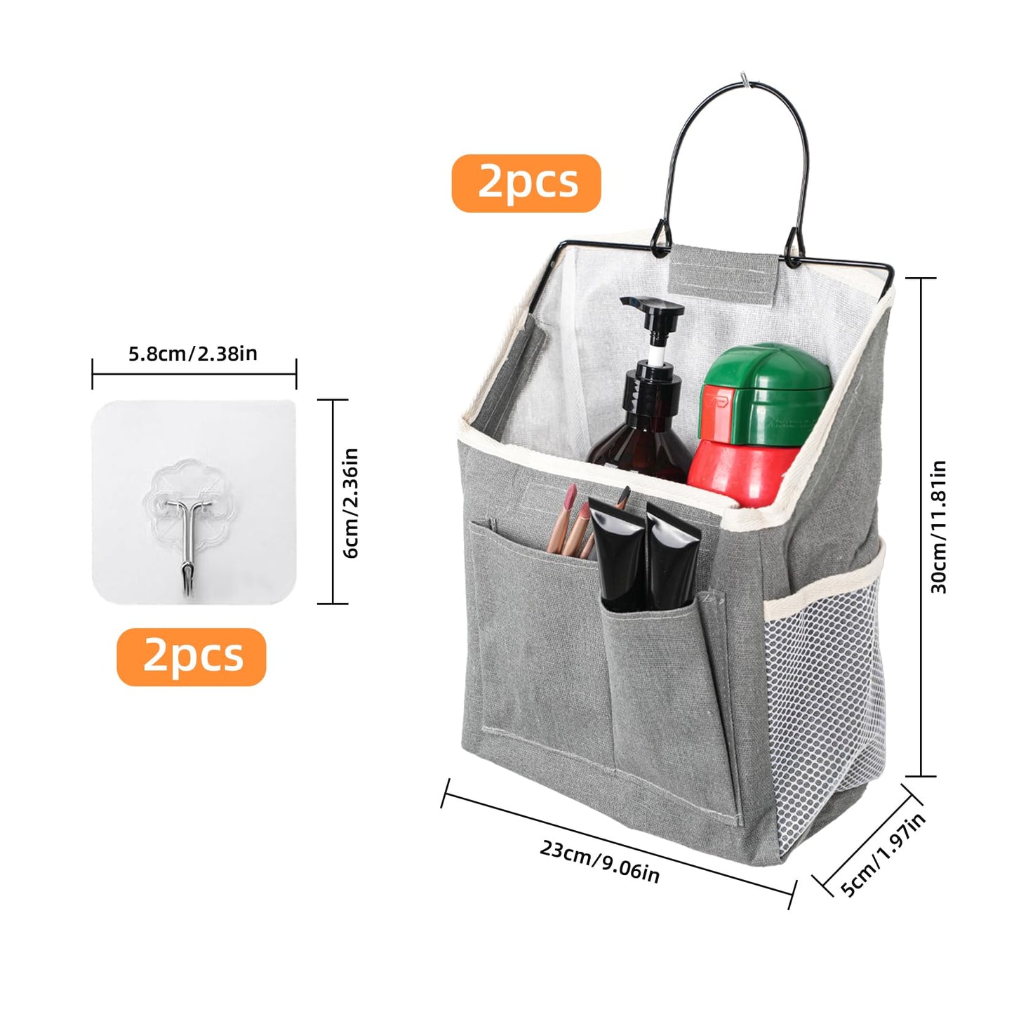 2 Pcs Wall Hanging Storage Bag, Foldable Hanging Storage Organiser