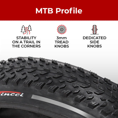 Fincci Pair Reflective Tyres 27.5 x 2.10 Inch 54-584 Foldable Cycle Tyre for Road Mountain MTB Mud Dirt Offroad Bike Bicycle Tyre 27.5x2.1 (Pack of 2)