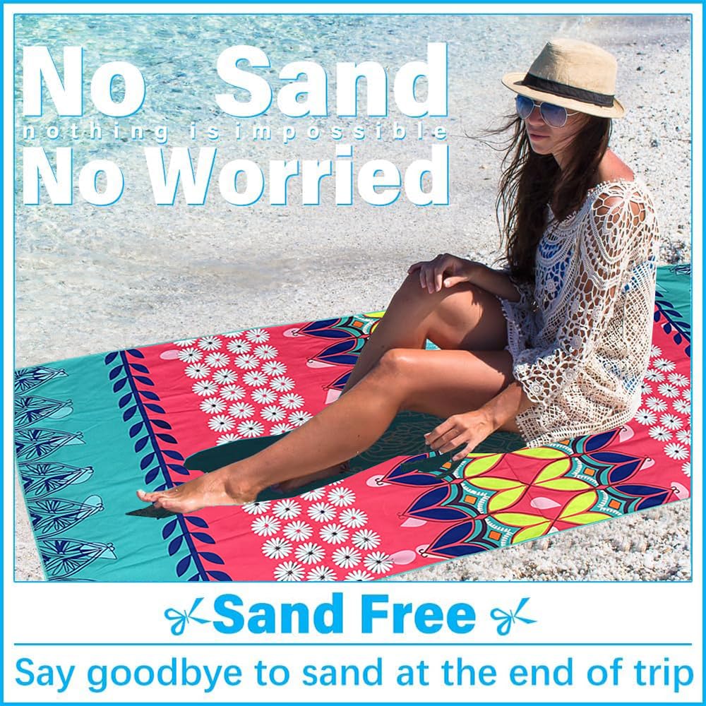 JAODFK 2 Pcs Microfibre Beach Towel 71"X32" Quick Dry Lightweight Sand Free Extra Large Thin Towels Travel Essentials For Adults Womens Swim Bath