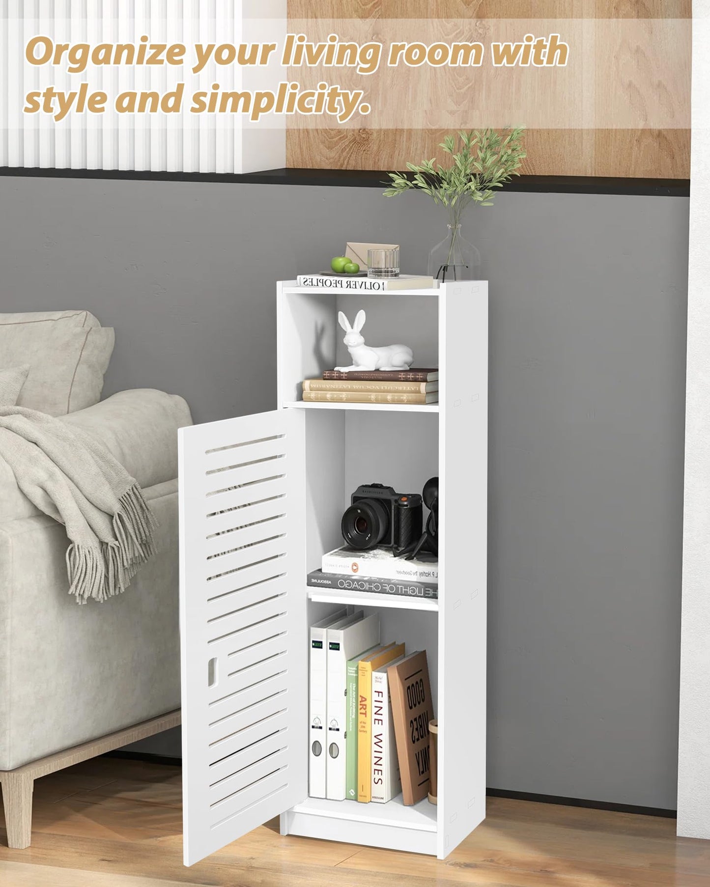 aimu Waterproof Bathroom Cabinets, Storage Accessories Floor Standing Cabinet for Bathroom,Furniture for Bedroom Kitchen Hallway,Storage Cupboard