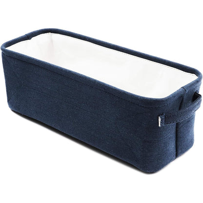 Juvale Dark Blue Fabric Storage Bin for Home and Bathroom 16 x 6 x 5.5 Inches