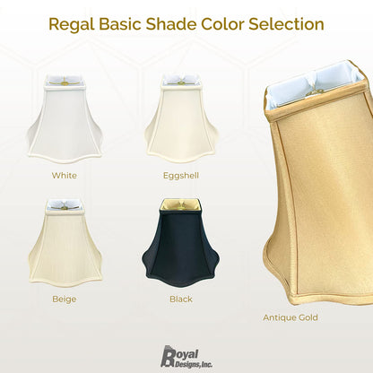 Royal Designs Fancy Square Bell Lamp Shade, Black, 4 x 10 x 8.5