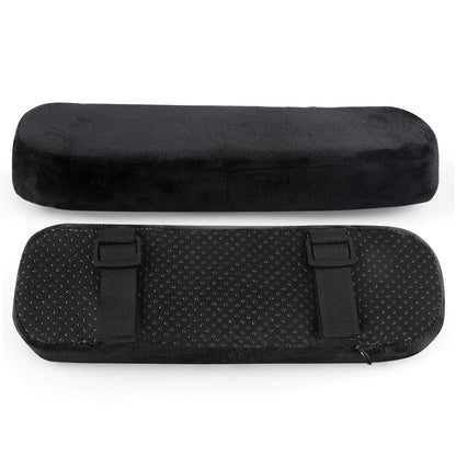 LEADSTAR Armrest Pads, Chair Arm Covers Cushions Ergonomic Memory Foam Anti-Slip Elbow Support Pillow for Computer, Gaming and Desk ChairsBlack