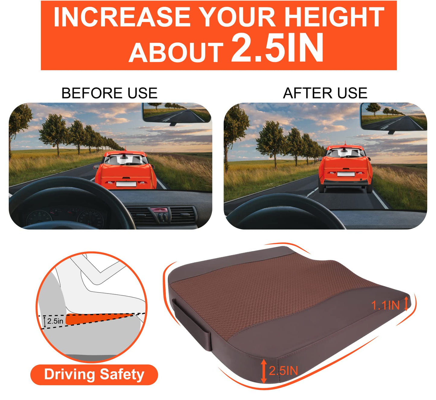 Lofty Aim Car Seat Cushion, Memory Foam Car Seat Cushions for Long Driving