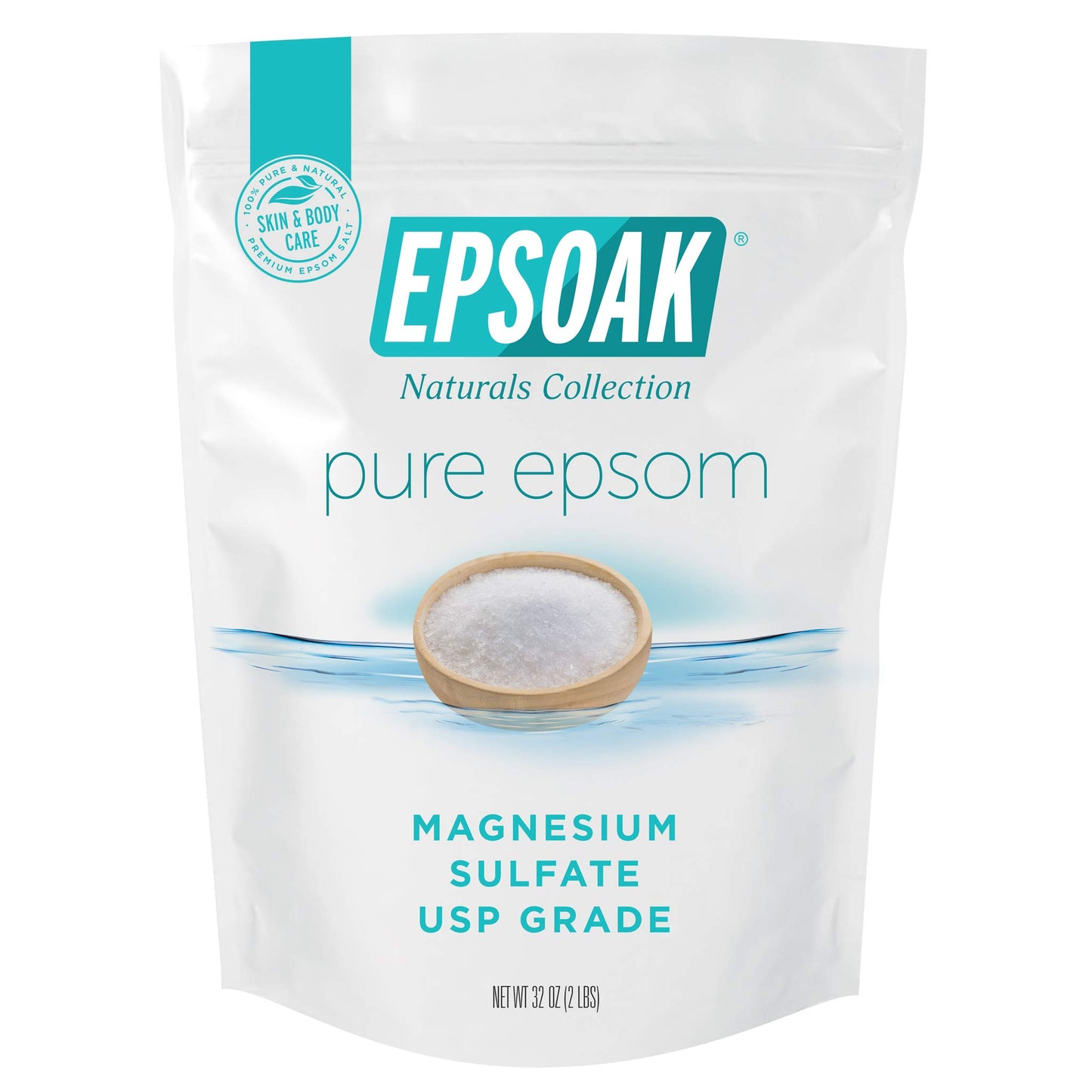 Epsoak Epsom Salt 2 Lbs - 100% Pure Magnesium Sulfate, Made in USA