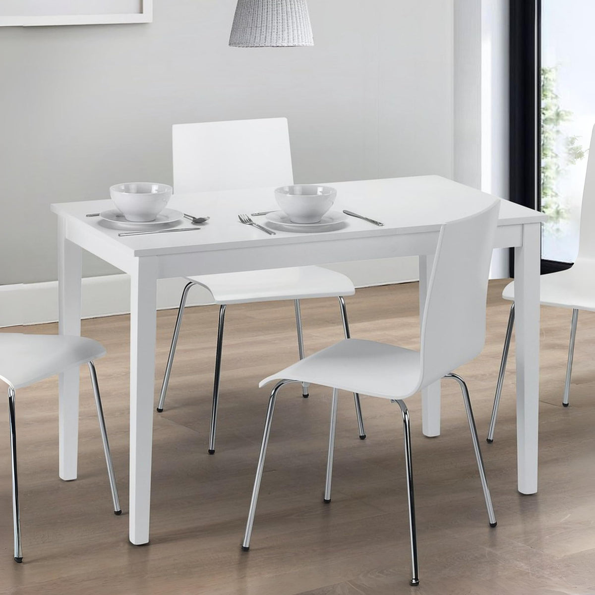 Julian Bowen Taku Dining Table, White for 4 - H75.5 x W114 x D64.5cm