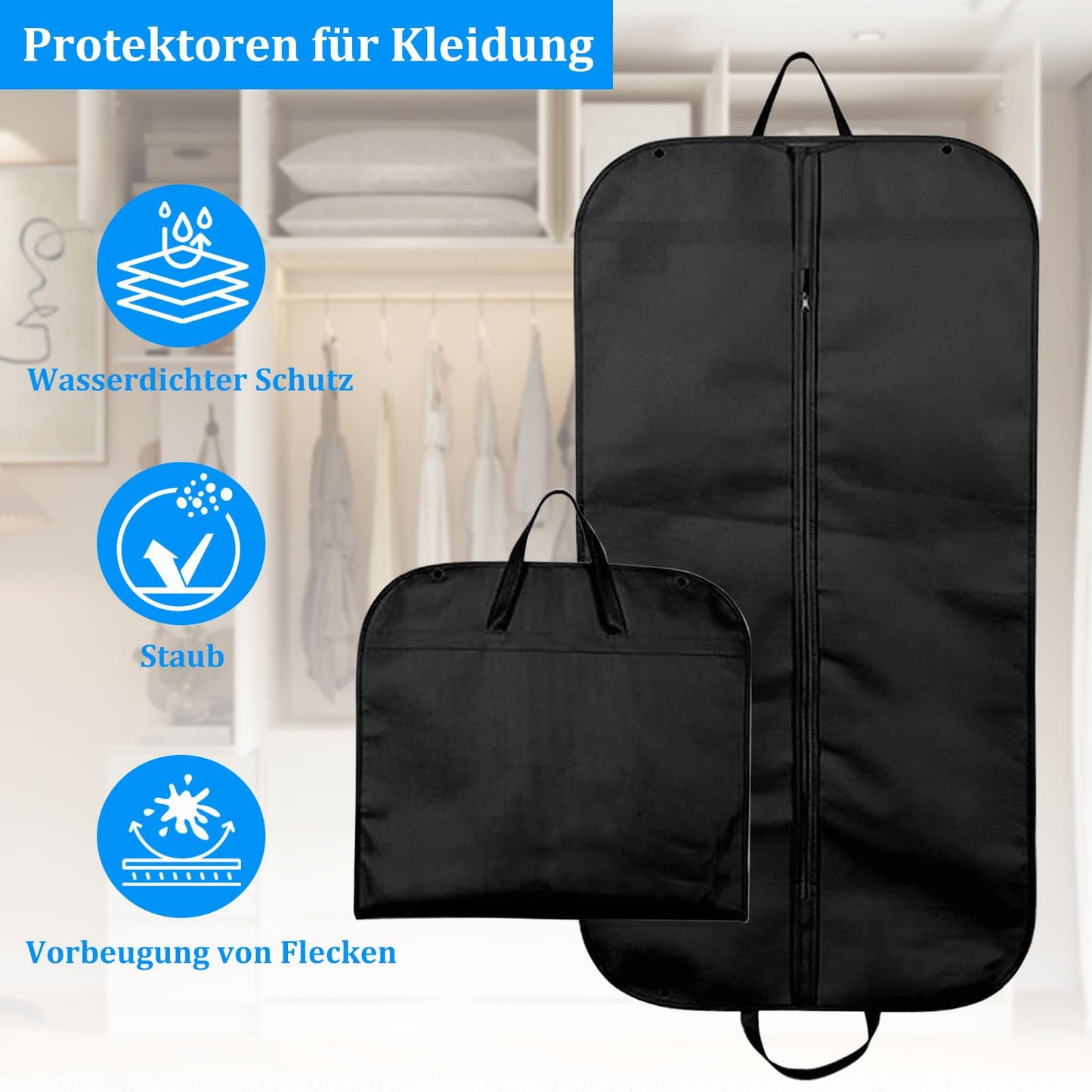 Suit Bags for Men, 2PCS Full Zipper Garment Bag, 60x120cm Suits Cover