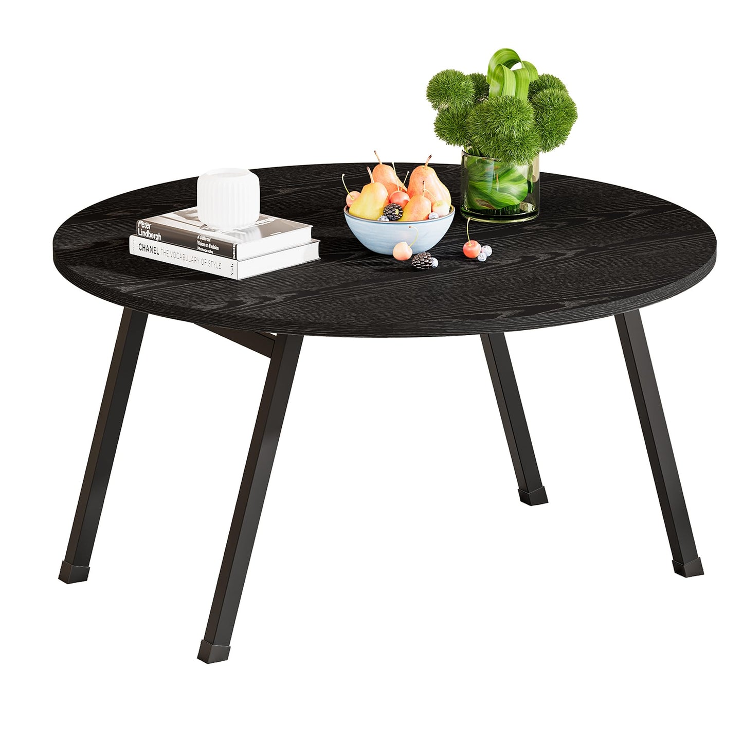 BOPRHOM Folding Coffee Table,Round Coffee Tables for Living Room/Bedroom,Space Saving Small Foldable Coffee Tables,Tea Table Side Table Center Table