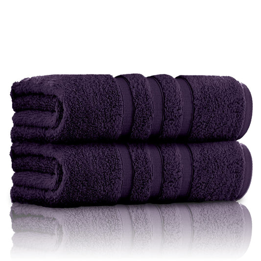 GC GAVENO CAVAILIA 100% Ringspun Cotton, Luxury 550 GSM Zero Twist Sheets, Egyptian, Purple, 70x120 Bath Towel