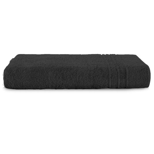Komfortec Bath Towel 100 x 200 cm 100% Cotton Sauna Towel XXL Soft Large Terry Cloth Quick Drying Black