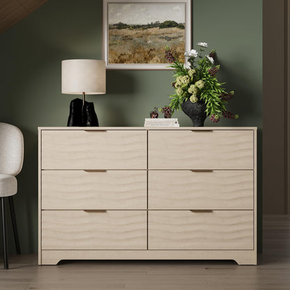 Chest of Drawers 6 Drawers Storage Drawers, Wooden Chest Cabinet with Spacious Clothes Storage, Bedroom Furniture Dresser