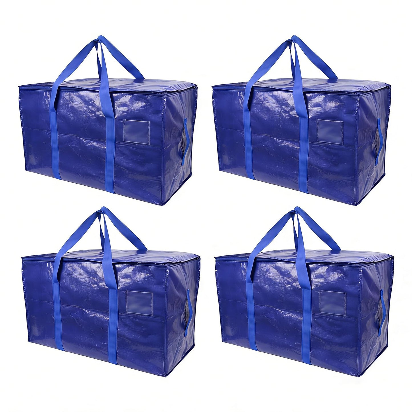 Snugkin Large Storage Bags 4 Pack 91L Moving Bags with Zips & Handles Heavy Duty Storage Boxes with Lids Water-Resistant Packing Bags for Home