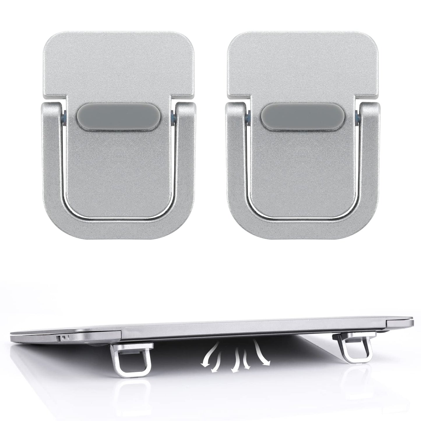 Bewudy 2PCS Portable Keyboard Riser, Self-Adhesive Mini Laptop Stand Invisible Computer Keyboard Stand for Desk