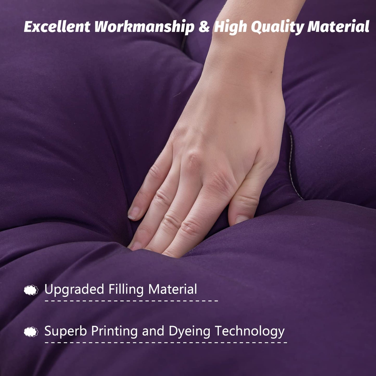 MAXYOYO Futon Mattress, Padded Japanese Floor Mattress Quilted Bed Mattress Topper