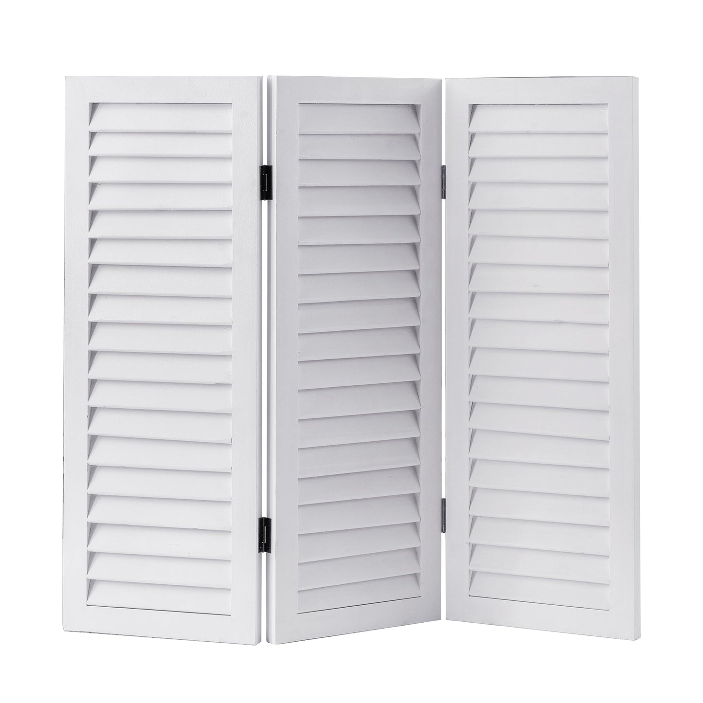Sintosin 3 Panel Short Folding Room Divider White, 81 cm Tall Room Dividers Free Standing Woood, Foldable Wall for Home Bedroom Office