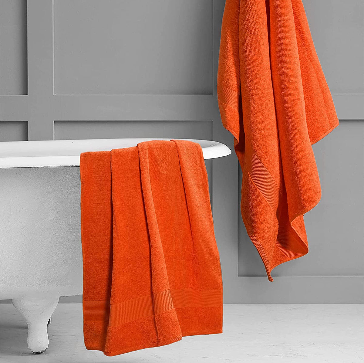 Textile Do Extra Large Super Jumbo Bath Sheet Towel 100% Egyptian Cotton XL Bath Sheets100 x 200 cm-600 GSM Orange