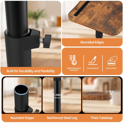MOXYOY Side Table Adjustable Height, 360° Swivel, Small C Shaped Side Table