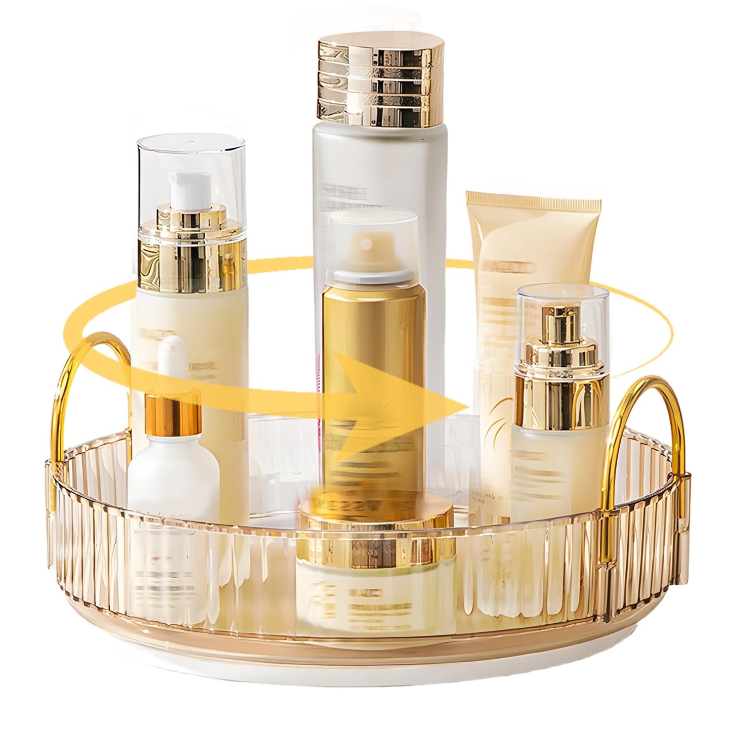 360 Rotating Makeup Organizer, Bathroom Cosmetic Holder Rack Large Capacity Cosmetic Organisers for Lipsticks, Nail Care, Skincare, Perfume