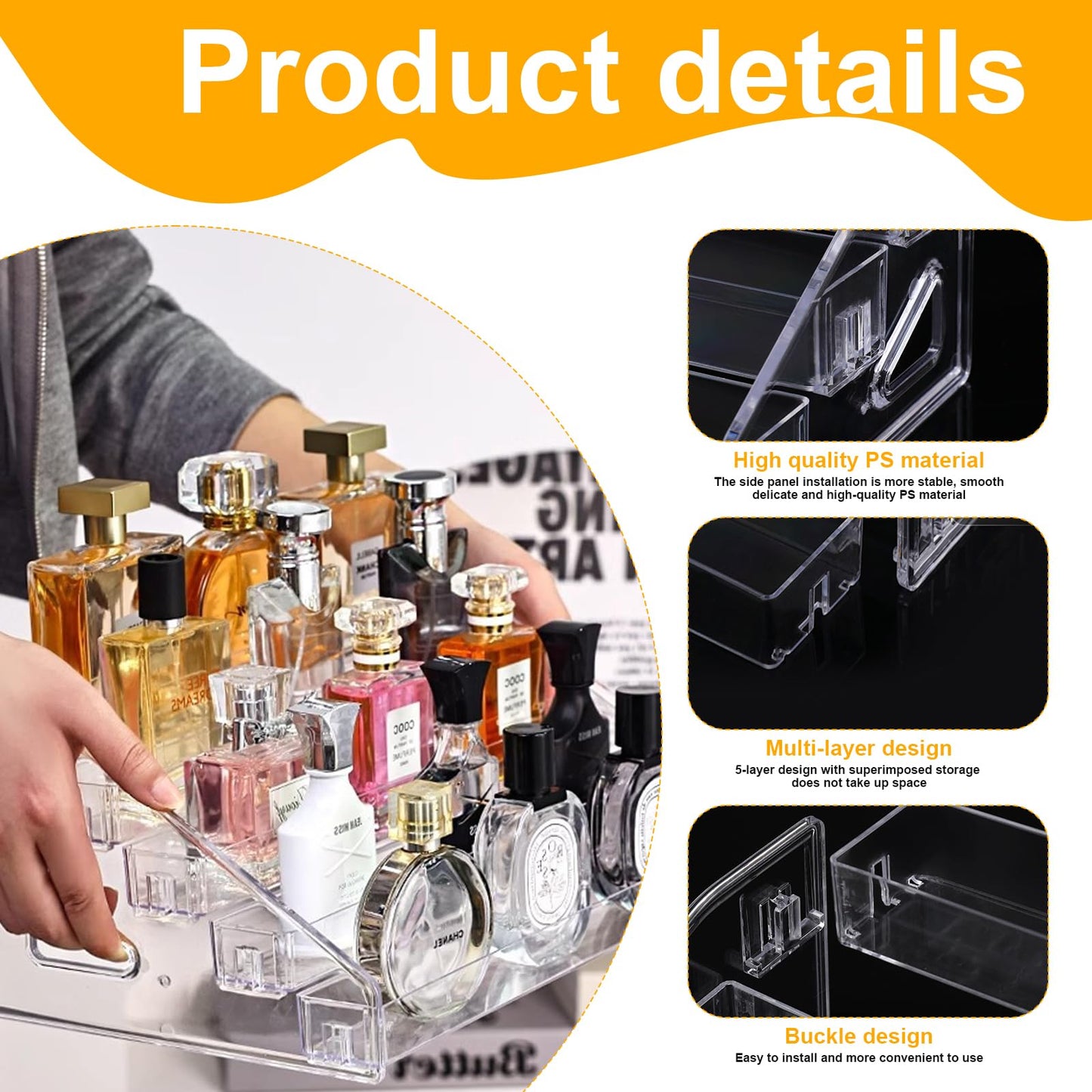 BJHYIZ 2 Pcs Card Display Stand, 5 Tier Greeting Card Rack Stamp Postcard Mail Holder Paints Storage Rack Paint Organizer for Retail Counter Graded