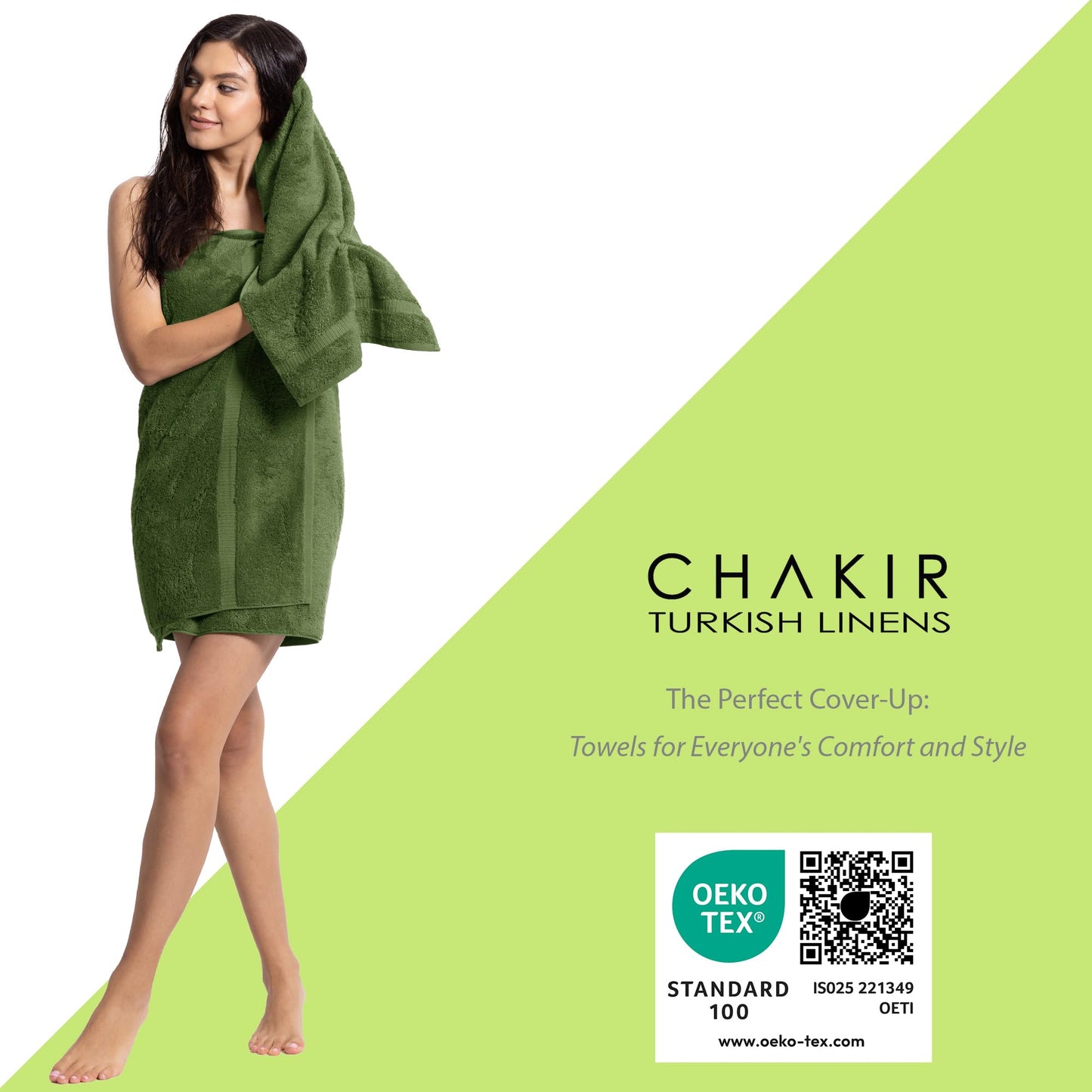 Chakir Turkish Linens Luxury Spa and Hotel Quality Premium Turkish Cotton 6-Piece Towel Set (2 x Bath Towels, 2 x Hand Towels, 2 x Washcloths)