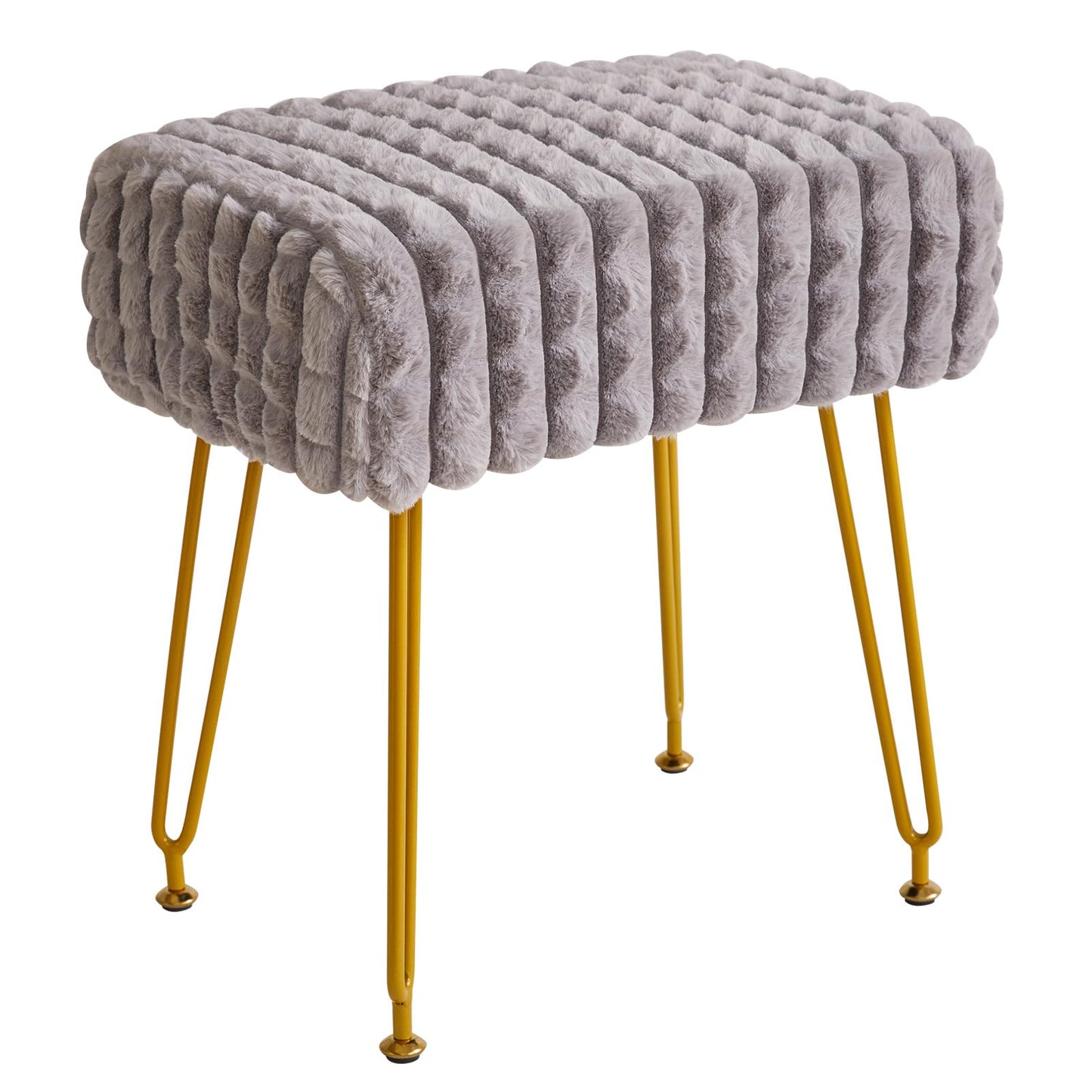 IBUYKE Makeup Vanity Chair, Rectangular Footrest Stool, Grey WBD003G